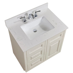 Altair 31" Single Sink Bathroom Vanity Countertop - Frosinone in Jazz White - The Home Selection