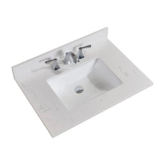 Altair 31" Single Sink Bathroom Vanity Countertop - Frosinone in Jazz White - The Home Selection