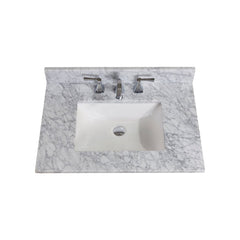Altair 31" Single Sink Bathroom Vanity Countertop - Oristano in White Carrara Marble - The Home Selection