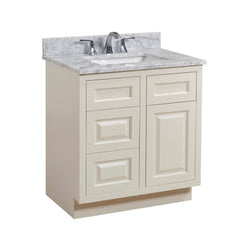 Altair 31" Single Sink Bathroom Vanity Countertop - Oristano in White Carrara Marble - The Home Selection