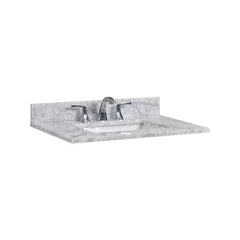 Altair 31" Single Sink Bathroom Vanity Countertop - Oristano in White Carrara Marble - The Home Selection