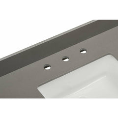 Altair 37" Single Sink Bathroom Vanity Countertop - Madrid in Concrete Gray - The Home Selection