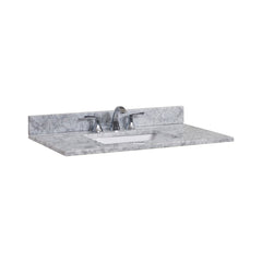 Altair 37" Single Sink Bathroom Vanity Countertop - Oristano in White Carrara Marble - The Home Selection