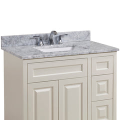 Altair 37" Single Sink Bathroom Vanity Countertop - Oristano in White Carrara Marble - The Home Selection