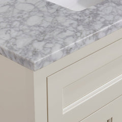 Altair 37" Single Sink Bathroom Vanity Countertop - Oristano in White Carrara Marble - The Home Selection