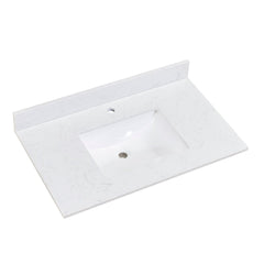 Altair 37" Single Sink Bathroom Vanity Countertop - Salerno in Aosta White - The Home Selection