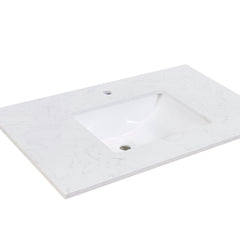 Altair 37" Single Sink Bathroom Vanity Countertop - Salerno in Aosta White - The Home Selection
