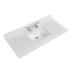 Altair 49" Single Sink Bathroom Vanity Countertop - Frosinone in Jazz White - The Home Selection