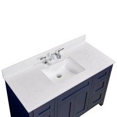 Altair 49" Single Sink Bathroom Vanity Countertop - Frosinone in Jazz White - The Home Selection