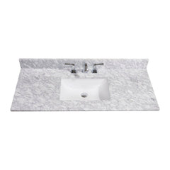 Altair 49" Single Sink Bathroom Vanity Countertop - Oristano in White Carrara Marble - The Home Selection