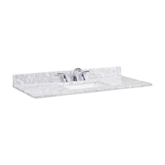 Altair 49" Single Sink Bathroom Vanity Countertop - Oristano in White Carrara Marble - The Home Selection