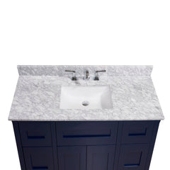 Altair 49" Single Sink Bathroom Vanity Countertop - Oristano in White Carrara Marble - The Home Selection