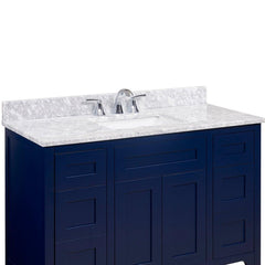 Altair 49" Single Sink Bathroom Vanity Countertop - Oristano in White Carrara Marble - The Home Selection