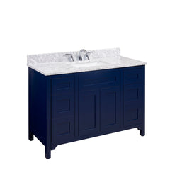 Altair 49" Single Sink Bathroom Vanity Countertop - Oristano in White Carrara Marble - The Home Selection
