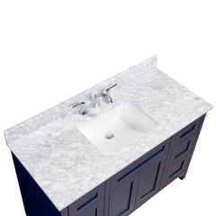 Altair 49" Single Sink Bathroom Vanity Countertop - Oristano in White Carrara Marble - The Home Selection