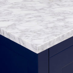 Altair 49" Single Sink Bathroom Vanity Countertop - Oristano in White Carrara Marble - The Home Selection