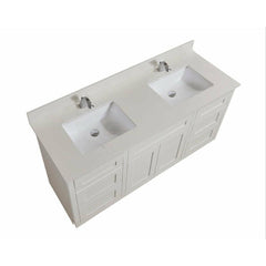 Altair 61" Double Sink Bathroom Vanity Countertop - Belluno in Milano White - The Home Selection