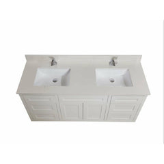 Altair 61" Double Sink Bathroom Vanity Countertop - Belluno in Milano White - The Home Selection