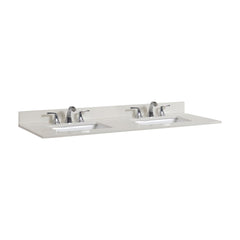 Altair 61" Double Sink Bathroom Vanity Countertop - Belluno in Milano White - The Home Selection