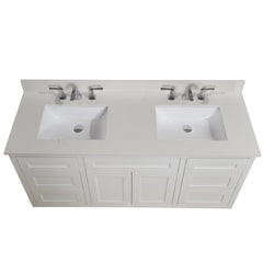 Altair 61" Double Sink Bathroom Vanity Countertop - Belluno in Milano White - The Home Selection