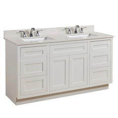Altair 61" Double Sink Bathroom Vanity Countertop - Belluno in Milano White - The Home Selection