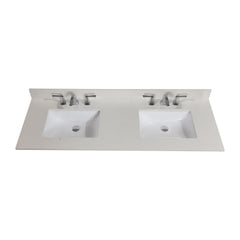 Altair 61" Double Sink Bathroom Vanity Countertop - Belluno in Milano White - The Home Selection