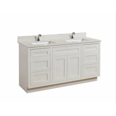 Altair 61" Double Sink Bathroom Vanity Countertop - Belluno in Milano White - The Home Selection