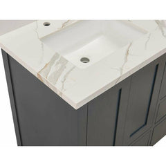 Altair 61" Double Sink Bathroom Vanity Countertop - Eivissia in Calacatta White - The Home Selection