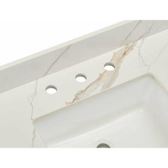 Altair 61" Double Sink Bathroom Vanity Countertop - Eivissia in Calacatta White - The Home Selection