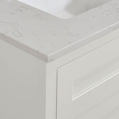 Altair 61" Double Sink Bathroom Vanity Countertop - Frosinone in Jazz White - The Home Selection