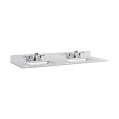 Altair 61" Double Sink Bathroom Vanity Countertop - Frosinone in Jazz White - The Home Selection