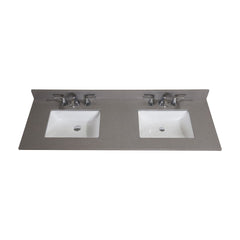 Altair 61" Double Sink Bathroom Vanity Countertop - Imperia in Mountain Gray - The Home Selection