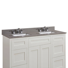 Altair 61" Double Sink Bathroom Vanity Countertop - Imperia in Mountain Gray - The Home Selection