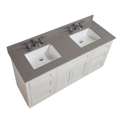 Altair 61" Double Sink Bathroom Vanity Countertop - Imperia in Mountain Gray - The Home Selection
