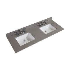 Altair 61" Double Sink Bathroom Vanity Countertop - Imperia in Mountain Gray - The Home Selection