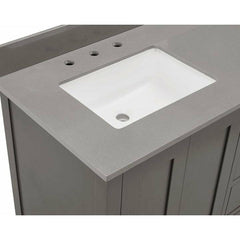 Altair 61" Double Sink Bathroom Vanity Countertop - Madrid in Concrete Grey - The Home Selection