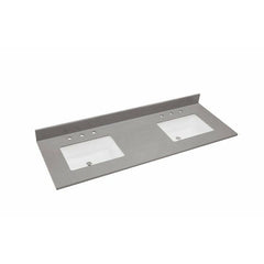 Altair 61" Double Sink Bathroom Vanity Countertop - Madrid in Concrete Grey - The Home Selection