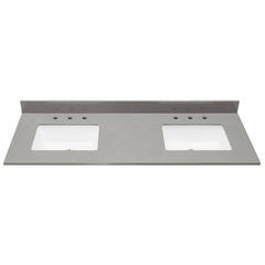 Altair 61" Double Sink Bathroom Vanity Countertop - Madrid in Concrete Grey - The Home Selection