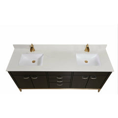 Altair 73" Double Sink Bathroom Vanity Countertop - Belluno in Milano White - The Home Selection