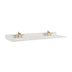 Altair 73" Double Sink Bathroom Vanity Countertop - Belluno in Milano White - The Home Selection