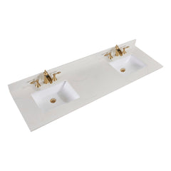Altair 73" Double Sink Bathroom Vanity Countertop - Belluno in Milano White - The Home Selection