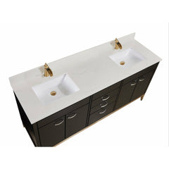 Altair 73" Double Sink Bathroom Vanity Countertop - Belluno in Milano White - The Home Selection