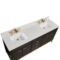 Altair 73" Double Sink Bathroom Vanity Countertop - Belluno in Milano White - The Home Selection