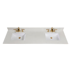 Altair 73" Double Sink Bathroom Vanity Countertop - Belluno in Milano White - The Home Selection