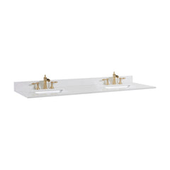 Altair 73" Double Sink Bathroom Vanity Countertop - Frosinone in Jazz White - The Home Selection