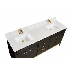 Altair 73" Double Sink Bathroom Vanity Countertop - Frosinone In Jazz White - The Home Selection