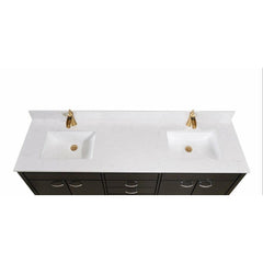 Altair 73" Double Sink Bathroom Vanity Countertop - Frosinone In Jazz White - The Home Selection