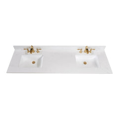 Altair 73" Double Sink Bathroom Vanity Countertop - Frosinone in Jazz White - The Home Selection