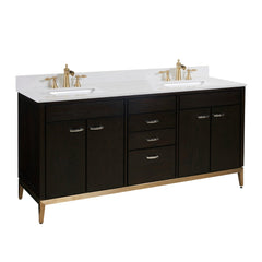 Altair 73" Double Sink Bathroom Vanity Countertop - Frosinone in Jazz White - The Home Selection