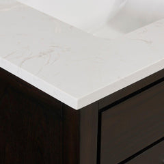 Altair 73" Double Sink Bathroom Vanity Countertop - Frosinone in Jazz White - The Home Selection